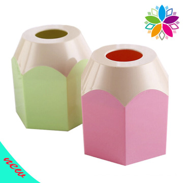 Creative Pencil Design Round Plastic Tissue Box (ZJH016)